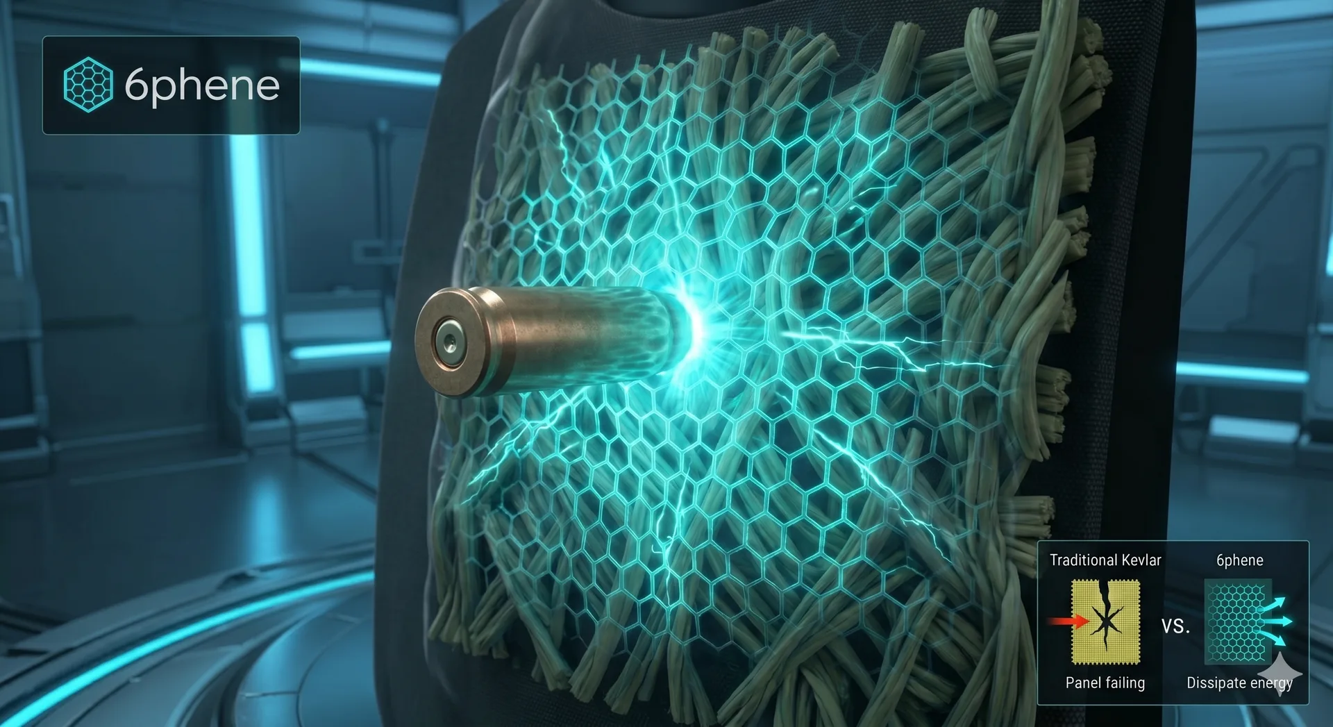 Graphene-enhanced ballistic armor stopping projectile